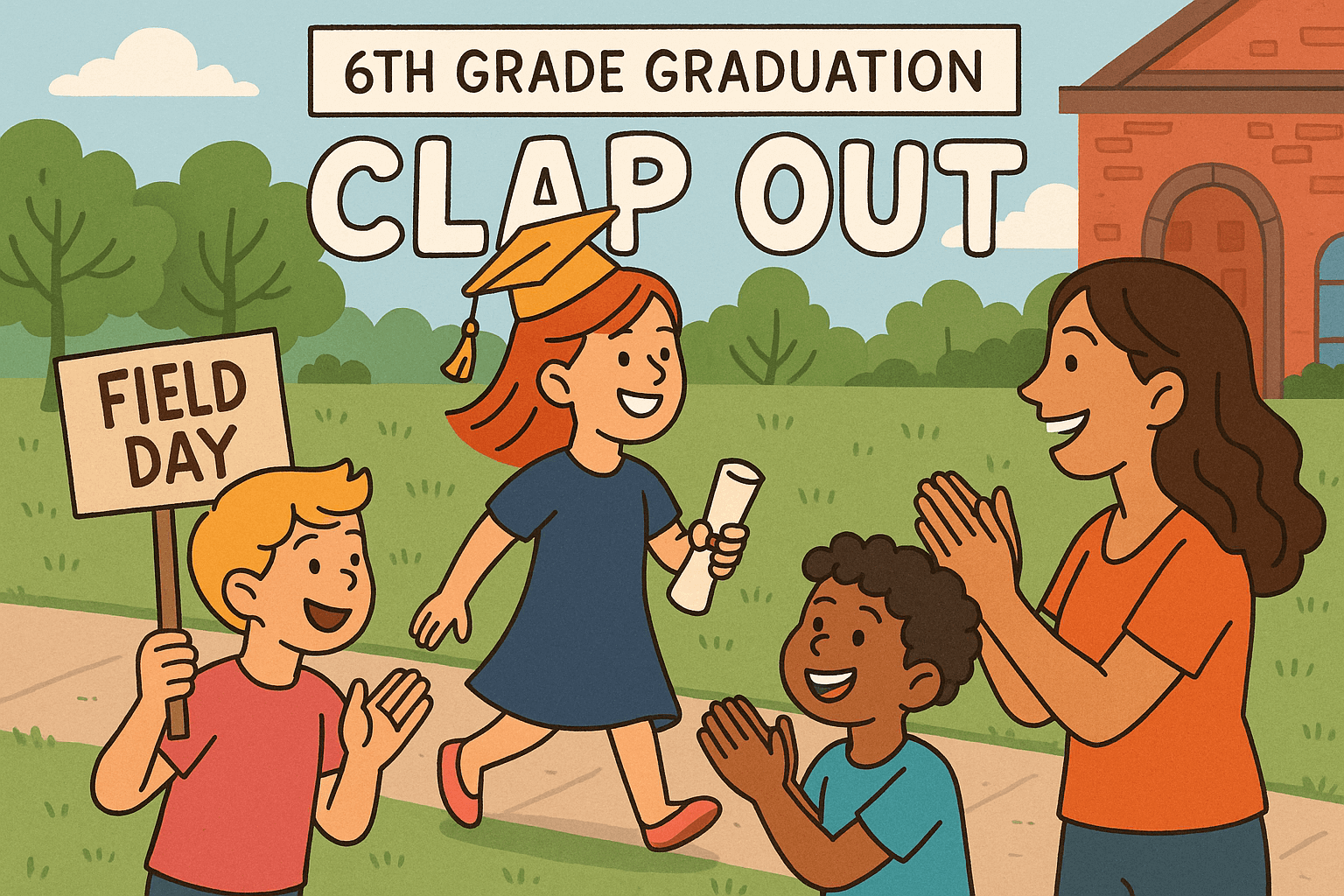 6학년 졸업 축하하는 모습